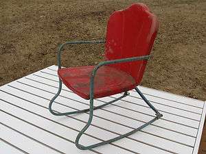 Antique Metal Childs/Dolls Outdoor Rocking Chair Very Cute!!!  