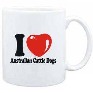   : Mug White  I LOVE Australian Cattle Dogs  Dogs: Sports & Outdoors