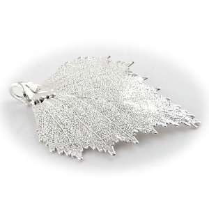  Silver Plated Birch Real Leaf Sterling Silver Serpentine 