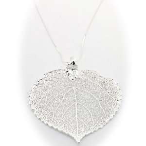  Silver Plated Aspen Real Leaf Sterling Silver Serpentine 