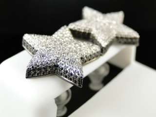 NEW LADIES/MENS PUFFED STAR DIAMOND 15 MM STUD EARRINGS  