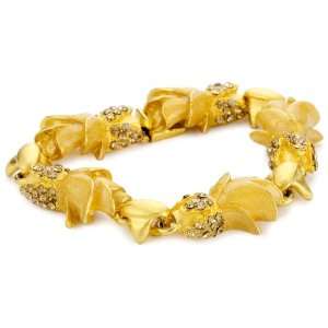  Marv Graff Agatha Enamel Rose Crystal Bracelet: Jewelry