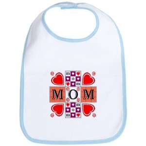  Baby Bib Sky Blue Mothers Day I Love Mom: Everything Else