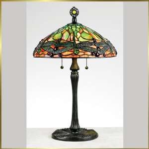 Tiffany Table Lamp, QZTF6784VB, 2 lights, Antique Bronze, 14 wide X 