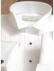 Tuxedo Shirt   Neil Allyn Wing Collar 1/4 Inch Pleat, 65% Polyester/35 