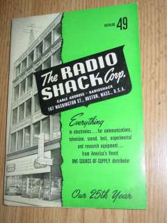 Vintage RADIO SHACK Catalog 1950s collins hallicrafter radio ham tv 