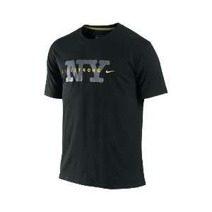  LIVESTRONG Nike Mens Black NY New York T Shirt: Sports 