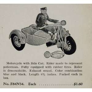   Ad Motorcycle Side Car Policeman Original   Original Print Ad: Home