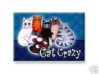 CAT MAGNET CRAZY kitty Siamese Black cat tabby cat red  