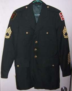   Sergeant Military Army Jacket,Solid Green,Davis Clothing Co.  