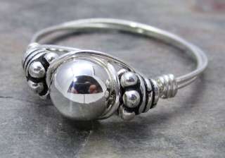 Sterling Silver Bali Bead Wire Wrapped Ring ANY size  