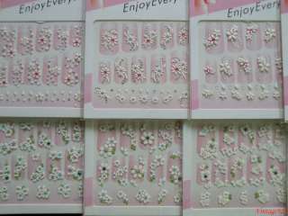 10 PACKS OF 3D FLORAL BRIDAL NAIL ART STICKERS DECALS $  