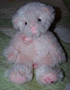 Russ Pale Pink Fluffy Stuffed Teddy Bear BLUSH I Love/Heart Mom 10 