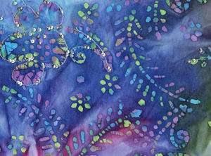 Purple Jewel Island Sequin Batik Fabric TEXTILE CREATIONS  