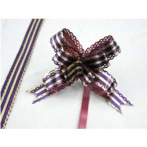  Pack of 10 Purple/gold Strip Pull String Ribbon Bows Ideas 
