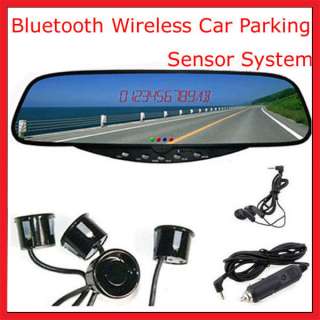   View Mirror Bluetooth Parking Reversing Reverse Radar 4 Sensor System