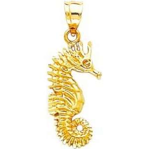  14K Gold Seahorse Pendant Jewelry