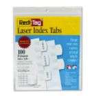 Redi Tag Printable Laser Index Tabs, 1 1/8in, White, 100/pk