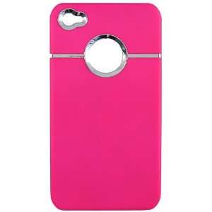  Trendy and Creative iPhone 4 or 4S case   Hot Pink with chrome trim 