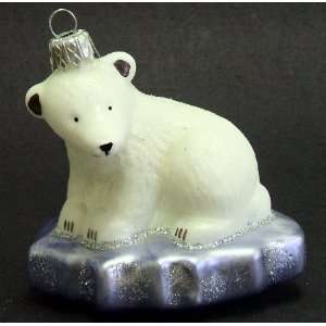  Iceberg Polar Bear Polish Glass Christmas Ornament