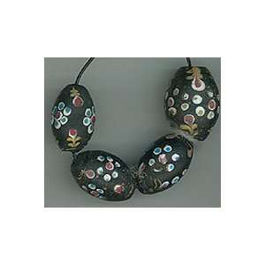    Black Floral Trade Beads (Sold by the bead) Arts, Crafts & Sewing