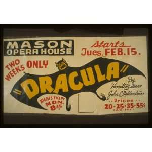 com Dracula Presentation Deane & Dalderston Mason Opera House 1930s 