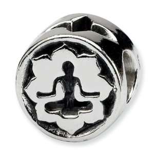  .925 Sterling Silver Yoga Lotus Bead: Jewelry