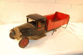   BUDDY L PRESSED STEEL TOY DUMP TRUCK roughly 20 1/2 inches long  