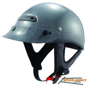 Zox Alto Carbon Half Shell Open Face Motorcycle Helmet Crusier  
