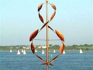 Kinetic Copper Wind Sculpture   Wind Weaver  Kinetic Wind Sculpture 