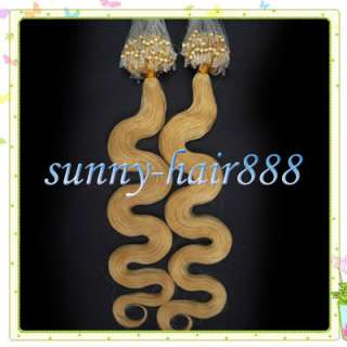 20 Loops/MicroRings Wavy human hair Extensions100s#613  