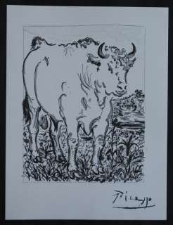   PICASSO : original SIGNED ETCHING   The Beef # on VELLUM  