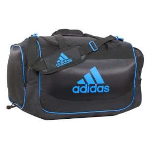  Adidas Defender Duffel Bag (Medium, Black/Bright Blue 