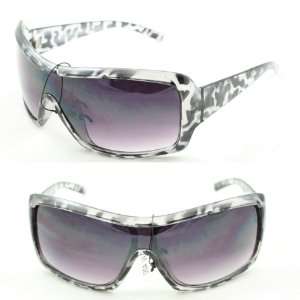 Hotlove Shield Fashion Sunglasses P2027 Wild BW Leopard Purple Black 