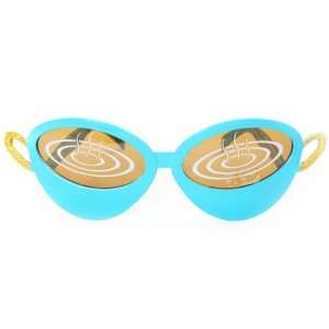 Fun  Coffee Eye Fashion Sunglasses FT033 Blue Plastic Frame Brown Lens 