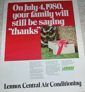 1970 Lennox Air Conditioning Heating Christmas PRINT AD  