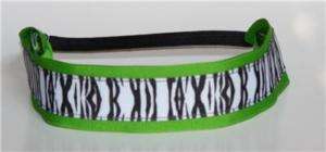 Girls Ribbon Headband This Lime Zebra is Mod Too  