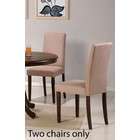 poundex set of 2 parson dining chairs contemporary style beige