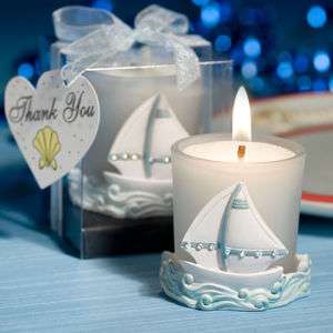 50 Nautical   Sailboat Beach Candle   Wedding Favors  