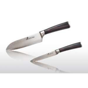  Japanese VG 10 Damasus Santoku Chefs Knife 7 + Fruit Utility Knife 