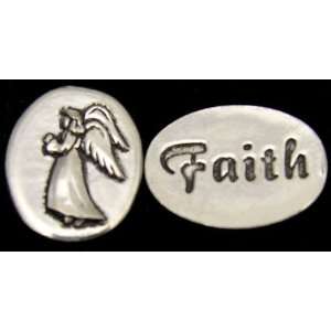 ANGEL FAITH BLESSING   PEWTER   POCKET COIN (MADE IN USA)