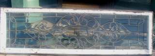   LARGE SIZE VICTORIAN ERA FANCY BEVELED GLASS WINDOW/TRANSOM  