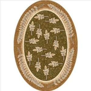   4300 Signature Carved Spazio Maize Antique Oval Rug: Furniture & Decor