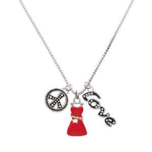  Red Dress, Peace, Love Charm Necklace [Jewelry] Jewelry