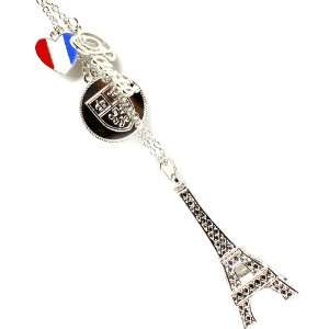  Paris Eiffel Tower 3d Statue with Paris Charm Necklace 