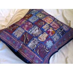  BLUE INDIAN HOME DECORATIVE BED SOFA FLOOR PILLOW COVER 