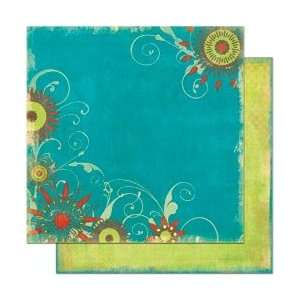 Bo Bunny Flower Child Double Sided Heavy Weight Paper 12X12 Aquarius 