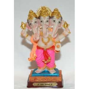  Beautiful 6.3 inch Three headed colorful Ganesha with 