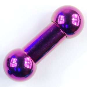   Stainless Steel Straight Barbell 0g, 5/8 long, Purple, Balls 12mm