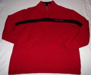 CHAPS Heavy Knit Red Winter SWEATER Mens size XL ~1/4 Zip  